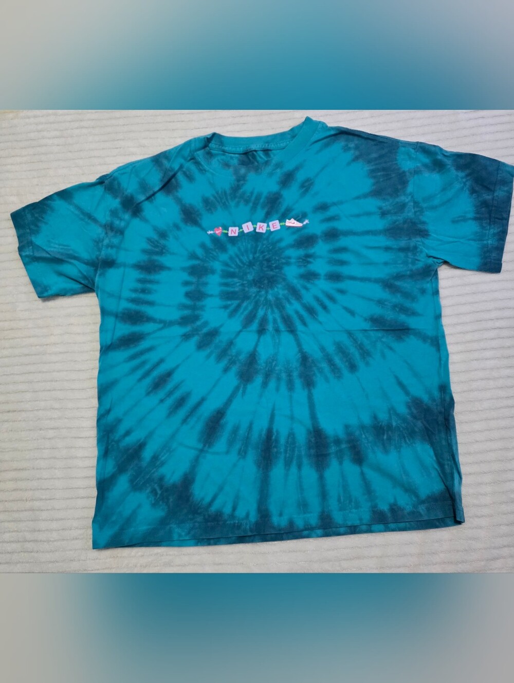Nike Kids Teal Tie-Dye Short Sleeve Tee